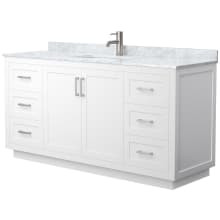 Miranda 66" Free Standing Single Basin Vanity Set with Cabinet and Marble Vanity Top