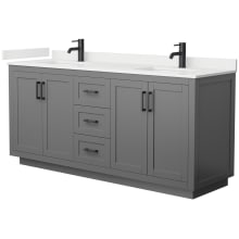 Miranda 72" Free Standing Double Basin Vanity Set with Cabinet and Quartz Vanity Top