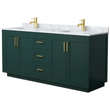 Miranda 72" Free Standing Double Basin Vanity Set with Cabinet and Marble Vanity Top