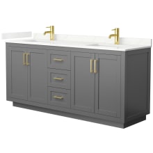 Miranda 72" Free Standing Double Basin Vanity Set with Cabinet and Quartz Vanity Top