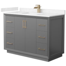 Strada 48" Free Standing Single Basin Vanity Set with Cabinet and Cultured Marble Vanity Top