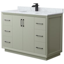 Strada 48" Free Standing Single Basin Vanity Set with Cabinet and Marble Vanity Top