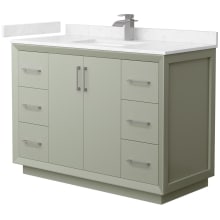 Strada 48" Free Standing Single Basin Vanity Set with Cabinet and Cultured Marble Vanity Top