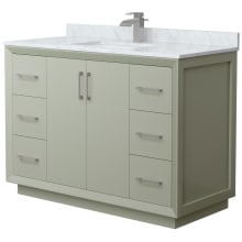 Strada 48" Free Standing Single Basin Vanity Set with Cabinet and Marble Vanity Top