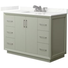 Strada 48" Free Standing Single Basin Vanity Set with Cabinet and Quartz Vanity Top