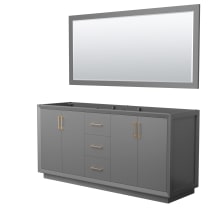 Strada 71" Double Free Standing Vanity Cabinet - Less Vanity Top