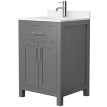 Beckett 24" Free Standing Single Basin Vanity Set with Cabinet and Cultured Marble Vanity Top