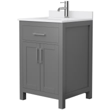 Beckett 24" Free Standing Single Basin Vanity Set with Cabinet and Cultured Marble Vanity Top