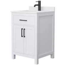 Beckett 24" Free Standing Single Basin Vanity Set with Cabinet and Cultured Marble Vanity Top