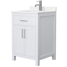 Beckett 24" Free Standing Single Basin Vanity Set with Cabinet and Cultured Marble Vanity Top