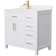 Beckett 36" Free Standing Single Basin Vanity Set with Cabinet and Cultured Marble Vanity Top