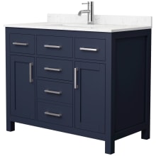 Beckett 42" Free Standing Single Basin Vanity Set with Cabinet and Cultured Marble Vanity Top