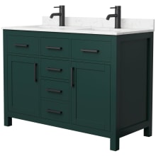 Beckett 48" Free Standing Double Basin Vanity Set with Cabinet and Cultured Marble Vanity Top