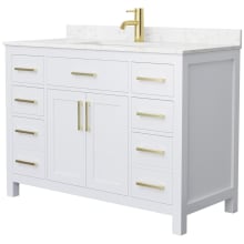 Beckett 48" Free Standing Single Basin Vanity Set with Cabinet and Cultured Marble Vanity Top