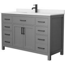 Beckett 54" Free Standing Single Basin Vanity Set with Cabinet and Cultured Marble Vanity Top