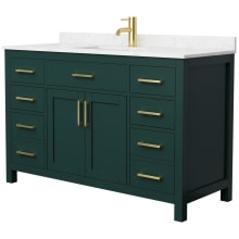 Beckett 54" Free Standing Single Basin Vanity Set with Cabinet and Cultured Marble Vanity Top