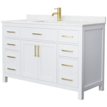 Beckett 54" Free Standing Single Basin Vanity Set with Cabinet and Cultured Marble Vanity Top