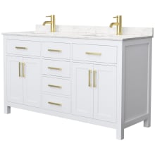 Beckett 60" Free Standing Double Basin Vanity Set with Cabinet and Cultured Marble Vanity Top