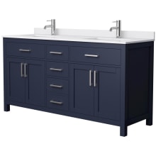 Beckett 66" Free Standing Double Basin Vanity Set with Cabinet and Cultured Marble Vanity Top