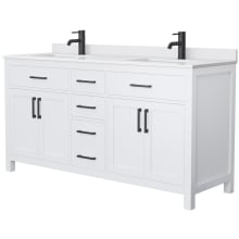 Beckett 66" Free Standing Double Basin Vanity Set with Cabinet and Cultured Marble Vanity Top