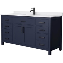 Beckett 66" Free Standing Single Basin Vanity Set with Cabinet and Cultured Marble Vanity Top