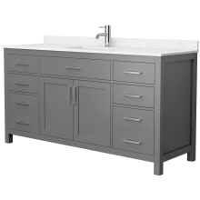 Beckett 66" Free Standing Single Basin Vanity Set with Cabinet and Cultured Marble Vanity Top