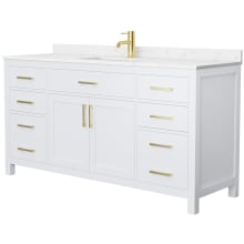 Beckett 66" Free Standing Single Basin Vanity Set with Cabinet and Cultured Marble Vanity Top