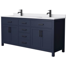 Beckett 72" Free Standing Double Basin Vanity Set with Cabinet and Cultured Marble Vanity Top