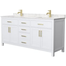 Beckett 72" Free Standing Double Basin Vanity Set with Cabinet and Cultured Marble Vanity Top