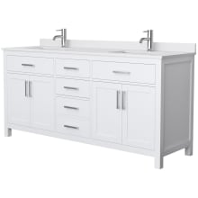 Beckett 72" Free Standing Double Basin Vanity Set with Wood Cabinet and Cultured Marble Vanity Top