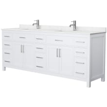 Beckett 84" Free Standing Double Basin Vanity Set with Cabinet and Cultured Marble Vanity Top