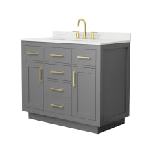 Beckett TK 42" Free Standing Single Basin Vanity Set with Cabinet and Quartz Vanity Top