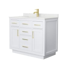 Beckett TK 42" Free Standing Single Basin Vanity Set with Cabinet and Quartz Vanity Top