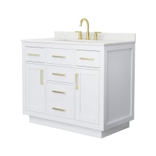 Beckett TK 42" Free Standing Single Basin Vanity Set with Cabinet and Quartz Vanity Top