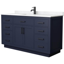 Beckett TK 60" Free Standing Single Basin Vanity Set with Cabinet and Cultured Marble Vanity Top