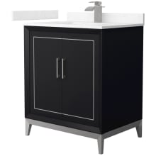 Marlena 30" Free Standing Single Basin Vanity Set with Cabinet and Cultured Marble Vanity Top