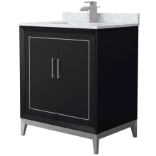 Marlena 30" Free Standing Single Basin Vanity Set with Cabinet and Marble Vanity Top