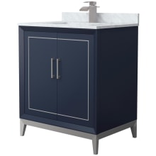 Marlena 30" Free Standing Single Basin Vanity Set with Cabinet and Marble Vanity Top
