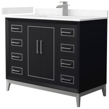 Marlena 42" Free Standing Single Basin Vanity Set with Cabinet and Cultured Marble Vanity Top