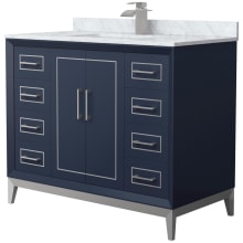 Marlena 42" Free Standing Single Basin Vanity Set with Cabinet and Marble Vanity Top