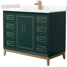 Marlena 42" Free Standing Single Basin Vanity Set with Cabinet and Quartz Vanity Top