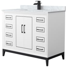 Marlena 42" Free Standing Single Basin Vanity Set with Cabinet and Marble Vanity Top