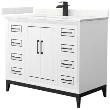 Marlena 42" Free Standing Single Basin Vanity Set with Cabinet and Quartz Vanity Top