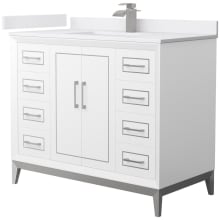 Marlena 42" Free Standing Single Basin Vanity Set with Cabinet and Cultured Marble Vanity Top