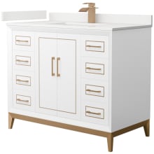 Marlena 42" Free Standing Single Basin Vanity Set with Cabinet and Quartz Vanity Top