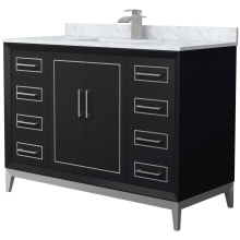 Marlena 48" Free Standing Single Basin Vanity Set with Cabinet and Marble Vanity Top