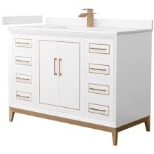 Marlena 48" Free Standing Single Basin Vanity Set with Cabinet and Cultured Marble Vanity Top