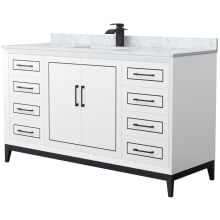 Marlena 60" Free Standing Single Basin Vanity Set with Cabinet and Marble Vanity Top