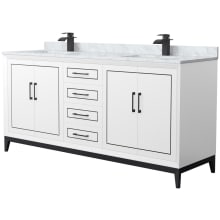 Marlena 72" Free Standing Double Basin Vanity Set with Cabinet and Marble Vanity Top