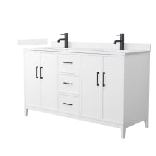 Elan 60" Free Standing Double Basin Vanity Set with Cabinet and Cultured Marble Vanity Top